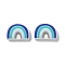 Silicone Beads, Rainbow Shaped, Slate Blue, 18x25x9mm, Hole: 2mm