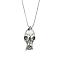 Non-Tarnish 201 Stainless Steel Pendant Necklaces, Skull, Stainless Steel Color, 23.23 inch(59cm)