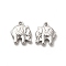 Non-Tarnish 201 Stainless Steel Charms, Elephant Charm, Stainless Steel Color, 13x12.5x3mm, Hole: 1mm