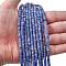 Dyed Synthetic Imperial Jasper Beads Strands, Frosted, Flat Round/Disc, Heishi Beads, Dark Blue, 4~4.5x2~2.5mm, Hole: 0.9mm, about 160~163pcs/strand, 14.53''~14.72''(36.9~37.4cm)
