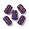 Handmade Lampwork Enamel Beads, Hand Drawn Beads, Bumpy Column, Blue, 18.5~19.5x13~15.5mm, Hole: 2mm