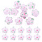 10Pcs Handmade Lampwork Beads, Bumpy, Flower, Pink, 13.5~14x14.5~15x7~8mm, Hole: 1.4mm
