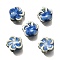 Handmade Porcelain Beads, Flower, Dodger Blue, 14.5x15x6.5mm, Hole: 2mm