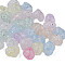 Transparent Crackle Acrylic Beads, Heart, Mixed Color, 9.5x12x9mm, Hole: 2mm, about 900pcs/500g