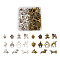 Pandahall Tibetan Style Alloy Pendants, Mixed Shapes, Mixed Color, 88pcs/box
