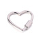 Alloy Heart-shaped Locking Carabiner Clasps, Quick Links, Platinum, 30x28mm