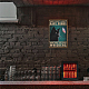Superdant drôle chat papillon plaque en métal vintage art fer décoration murale citations inspirantes chat noir ange plaque en métal rétro chambre salle de bain décor pour bars restaurants cafés pubs AJEW-WH0189-096-7