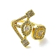 Латунь с кольцами из кубического циркония RJEW-B057-04G-01-2