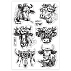 Globleland-sellos transparentes de vaca para decoración de álbumes de recortes DIY-WH0167-57-0347-8