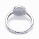 Componenti per anello da dito in argento sterling placcato rodio STER-E061-01D-P-4