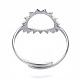 304 Stainless Steel Sun Open Cuff Ring RJEW-T023-84P-2