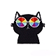 漫画のアップリケ  刺繍アイロン接着布パッチ  ミシンクラフト装飾  猫の形  58x55mm PW-WG95025-04-1