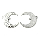 Tibetan Style Hammered Metal Crescent Moon Links connectors for Dangle Charms X-EA291Y-1