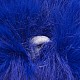 手作りののどのウサギのファーのポンポンボールカバーペンダント  ファジーバニーヘアボール  弾性繊維入り  ブルー  55~74mm  穴：5mm WOVE-F020-A15-2