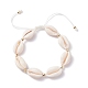 Bracelet de perles tressées en coquillage cauri naturel pour femme BJEW-TA00044-01-1