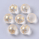 Transparent Spray Painted Frosted Glass Beads GLAA-N035-05D-02-1
