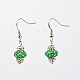 Platinum Plated Brass Dangle Earrings EJEW-J083-A08-1