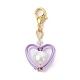 Decoraciones colgantes de perlas de vidrio y acrílico en forma de corazón HJEW-JM01403-2