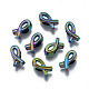 Perlas europeas de aleación de color arco iris chapado en rack PALLOY-S180-349-1