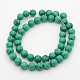 Dyed Synthetic Turquoise Round Bead Strands G-M222-8mm-01B-2