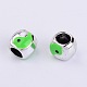 Rondelle Silver Color Plated Alloy Enamel European Large Hole Beads MPDL-F013-05S-NR-1