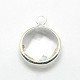 Silver Color Plated Brass Glass Pendants GLAA-J018A-S-3