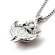 Chauve-souris en alliage avec collier pendentif oeil de dragon en plastique NJEW-B084-02B-3
