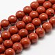 Chapelets de perles en jaspe rouge naturel X-G-E375-8mm-02-2