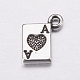 Antique Silver Plated Tibetan Style Zinc Alloy Poker Ace Pendants X-AC0322-3
