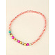 Mode Nachahmung Acryl Perle dehnbar Halsketten für Kinder NJEW-JN00425-03-2