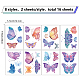 CRASPIRE Butterfly Wall Decals Colorful Wall Stickers Purple Window Stickers Waterproof Removable Vinyl Wall Art for Classroom Bedroom Living Room Decorations DIY-WH0345-016-2