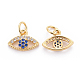Brass Micro Pave Cubic Zirconia Charms ZIRC-L070-46G-2