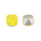 K9ガラスラインストーンカボション  尖ったバック＆バックメッキ  多面カット  正方形  黄水晶  8x8x4.5mm MRMJ-N029-20-01-1