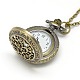 Alloy Flat Round with Star Pendant Necklace Pocket Watch WACH-N011-83-4