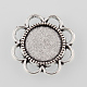 Stile tibetano argento antico impostazioni vassoio del fiore della lega cabochon X-TIBE-M021-05AS-1