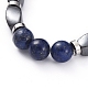 Natural Lapis Lazuli(Dyed) Beads Stretch Bracelets BJEW-JB04980-03-2