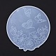 Tondo piatto con stampi in silicone per tappetino per tazza di fiori e farfalle DIY-M034-29-2