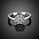 Модный плоский круглый 925 стерлингового серебра кубического циркония палец кольца RJEW-BB16658-6-4
