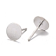 925 Sterling Silver Flat Pad  Stud Earring Findings STER-K167-045F-S-2