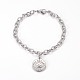 304 Stainless Steel Cable Chain Charm Bracelets BJEW-O169-08-2