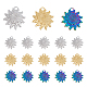 DICOSMETIC 18Pcs 3 Colors 3D Sun Charms Spiral Textures Charms with Flower Pattern Golden and Rainbow Color Celestial Sun Charm for DIY Crafts Jewelry Making STAS-DC0013-34-1