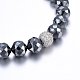 Non-magnetic Synthetic Hematite Beaded Stretch Bracelets BJEW-H584-05-2