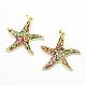 Starfish/Sea Stars Dyed Natural Agate Druzy Big Pendants X-G-L457-14-1