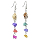 Natural & Synthetic Gemstone Chip Dangle Earrings EJEW-JE05577-4