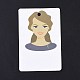 紙のピアスディスプレイカード  イヤリングホルダーカード  女の子の模様と長方形  ダークカーキ  9x6x0.03cm  穴：5mmと1mm DIY-B061-04C-3