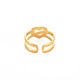 Ионное покрытие (ip) 304 кольцо из нержавеющей стали с открытой манжетой в форме сердца для женщин RJEW-S405-209G-2