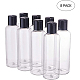 BENECREAT 8 Pack 5oz Large Clear Plastic Refillable Bottles Cosmetic Bottles with Black Press Caps for Shampoo TOOL-BC0008-30-4