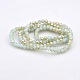 Half Rainbow Plated Faceted Rondelle Imitation Jade Glass Beads Strands GLAA-A024C-HR10-2