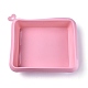 DIY食品グレードシリコンモールド  ケーキパン型  DIYシフォンケーキ耐熱皿  長方形  ピンク  250x290x59mm  内径：205x240mm DIY-E035-01-2