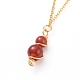 Naturel pendentif cornaline / agate rouge pendentif collier et boucles d'oreilles ensembles de bijoux SJEW-JS01060-01-3